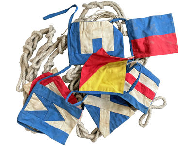 Vintage Nautical Rope and Bunting Decorations Props, Prop Hire