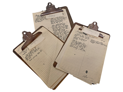 Old Clipboards Props, Prop Hire