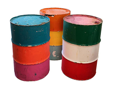 Stripy Oil Barrels Props, Prop Hire