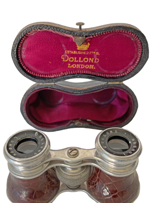 Dollond Vintage Opera Glasses In Leather Case Props, Prop Hire