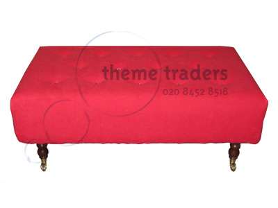 Red Ottomans on wheels Props, Prop Hire