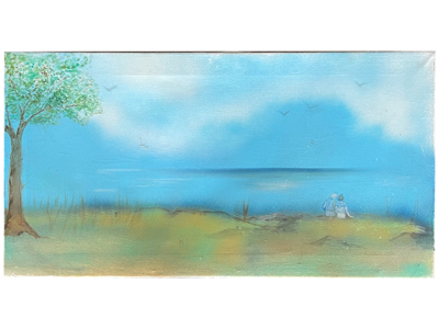 Moody Marsh Sea Wall Art Painting (License To Use) Props, Prop Hire