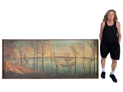 Mural Woodland Lake Wall Art Framed Print Props, Prop Hire
