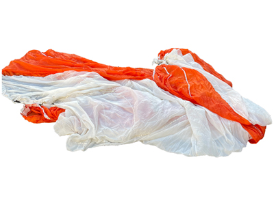 Orange and White Panel Parachute Props, Prop Hire