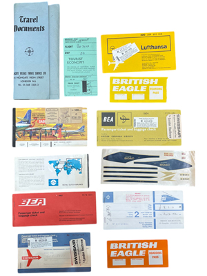 Old Travel Documents Airline Tickets Props, Prop Hire