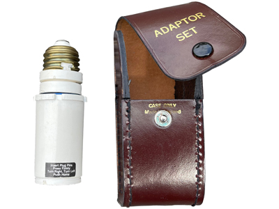 Retro Travel Adapter In Leather Case Props, Prop Hire