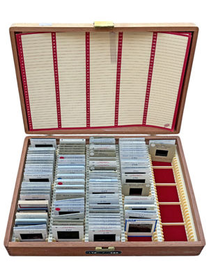 Vintage Box of Photographic Slides Transparencies Props, Prop Hire