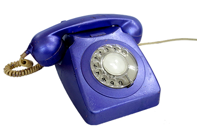 Purple rotary dial phone Props, Prop Hire