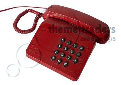 Vintage Red Plastic Phone Props, Prop Hire