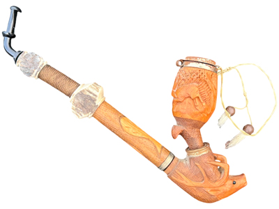 Ornate Antique Carved Smokers Pipe Props, Prop Hire