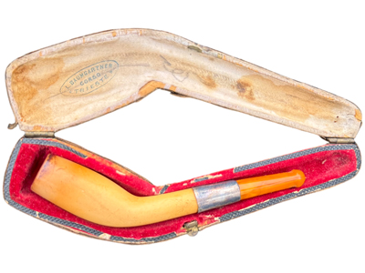 Meerschaum Cigar Holder with Amber Mouthpiece Pipe Props, Prop Hire