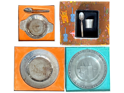 Collectable Silver Plate and Pewter Plates and Bowls Props, Prop Hire