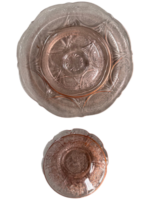 Pink Cut Glass Tea Party Plates Platters Bowls Props, Prop Hire