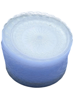Blue Plastic Decorative Glass Effect Plates (various sizes) Props, Prop Hire