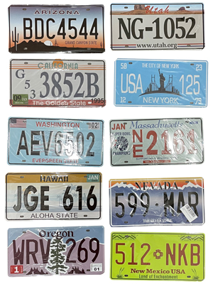 Usa American Number Plates Props, Prop Hire