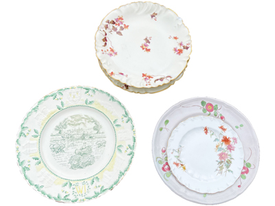 Ceramic Vintage Decorative Plates Props, Prop Hire