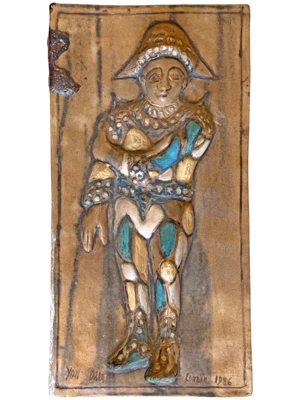 Vintage Ceramic Wall Plaque Harlequin Props, Prop Hire