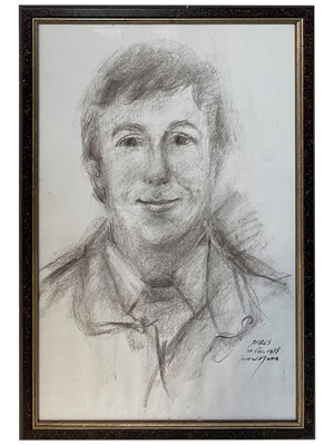 Framed Charcoal Portrait Props, Prop Hire