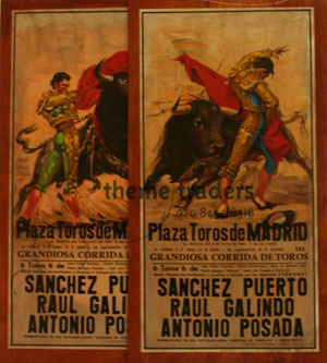 Spanish Bullfight Mounted Posters Props, Prop Hire