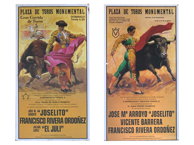 Bullfight Posters Mounted Props, Prop Hire