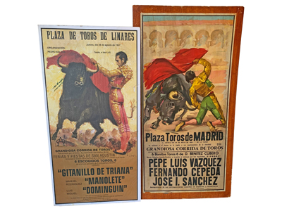 Bullfight Mounted Posters Props, Prop Hire