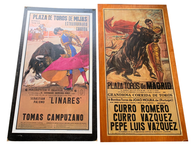 Bullfight Mounted Posters Props, Prop Hire