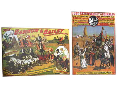 Vintage Circus Posters Props, Prop Hire