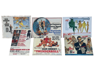 James Bond Mounted Posters(007) Props, Prop Hire