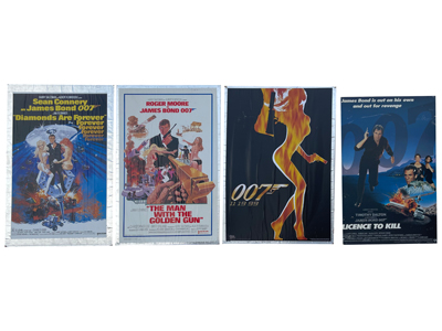 James Bond Mounted Posters Props, Prop Hire