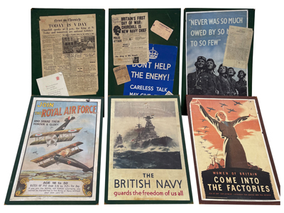 Military Wartime Mounted Posters Props, Prop Hire