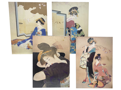 Japanese Oriental Wall Art Mounted Posters Props, Prop Hire