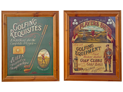 Golf Framed Wall Hangings Props, Prop Hire