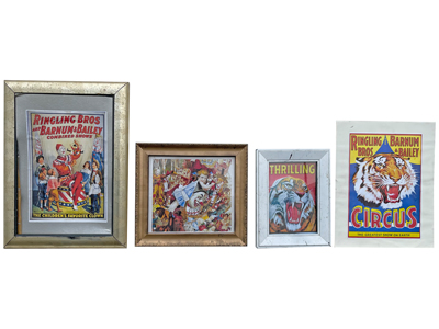 Circus Advertising Framed Props, Prop Hire