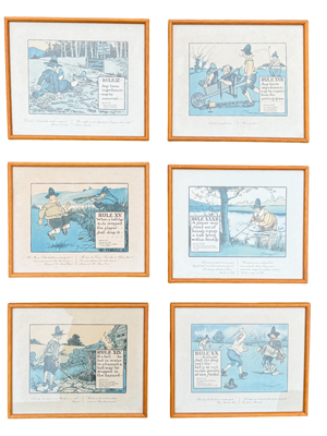 Golf Prints Charles Crombie (23 Various Available) Props, Prop Hire