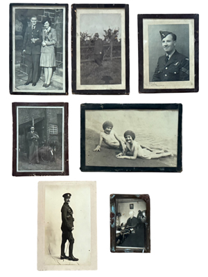 Framed Wartime Black and White Portrait Photographs Props, Prop Hire