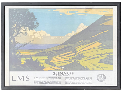 LMS Railway Glenariff Mounted Poster Props, Prop Hire