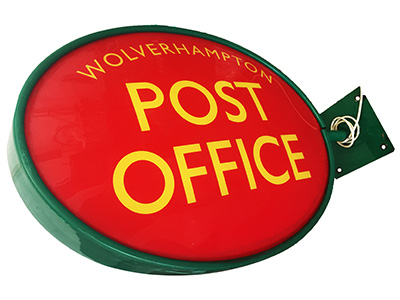 Light Up Post Office Sign Props, Prop Hire