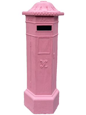 Pink Post Box full size Props, Prop Hire