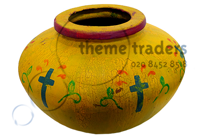 Painted Squat Pots Props, Prop Hire