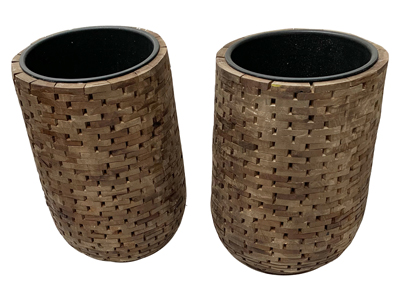 African Wood Plant Pots Props, Prop Hire