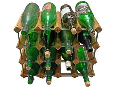 Wood Wine Rack with Bottles Props, Prop Hire