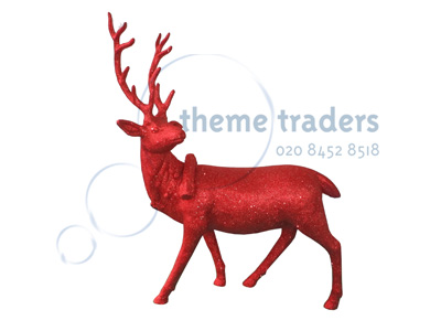 Red Glitter Reindeer Props, Prop Hire