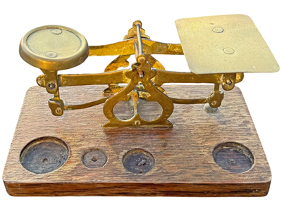 Old Brass Small Weighing Balance Props, Prop Hire