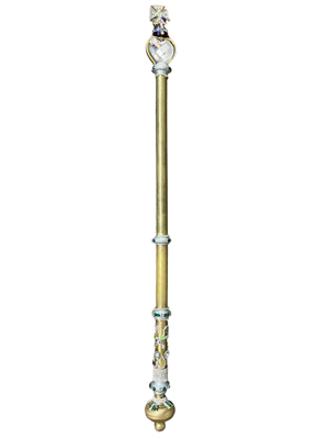 Magnificent Metal Crown Jewels Sceptre Props, Prop Hire