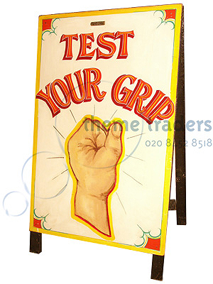 Test Your Grip Signs Props, Prop Hire