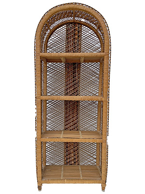 Rattan Wicker Retro Colonial Shelves Props, Prop Hire