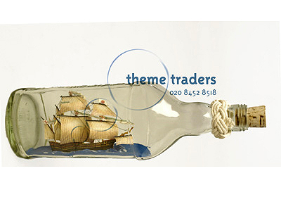 Ship in a Bottle Table Centre Props, Prop Hire