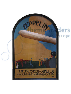 Zeppelin Hot Air Balloon Handcarved Sign Props, Prop Hire