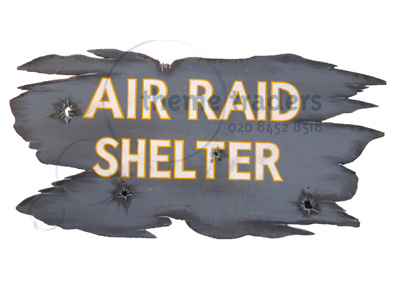 Sign Air Raid Shelter Props, Prop Hire