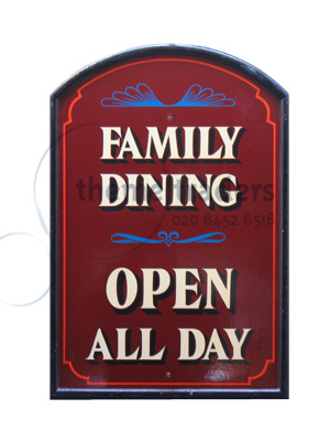 Pub Sign Family dining Props, Prop Hire